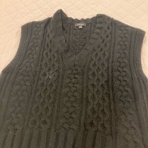 Anthropologie black cable knit vest